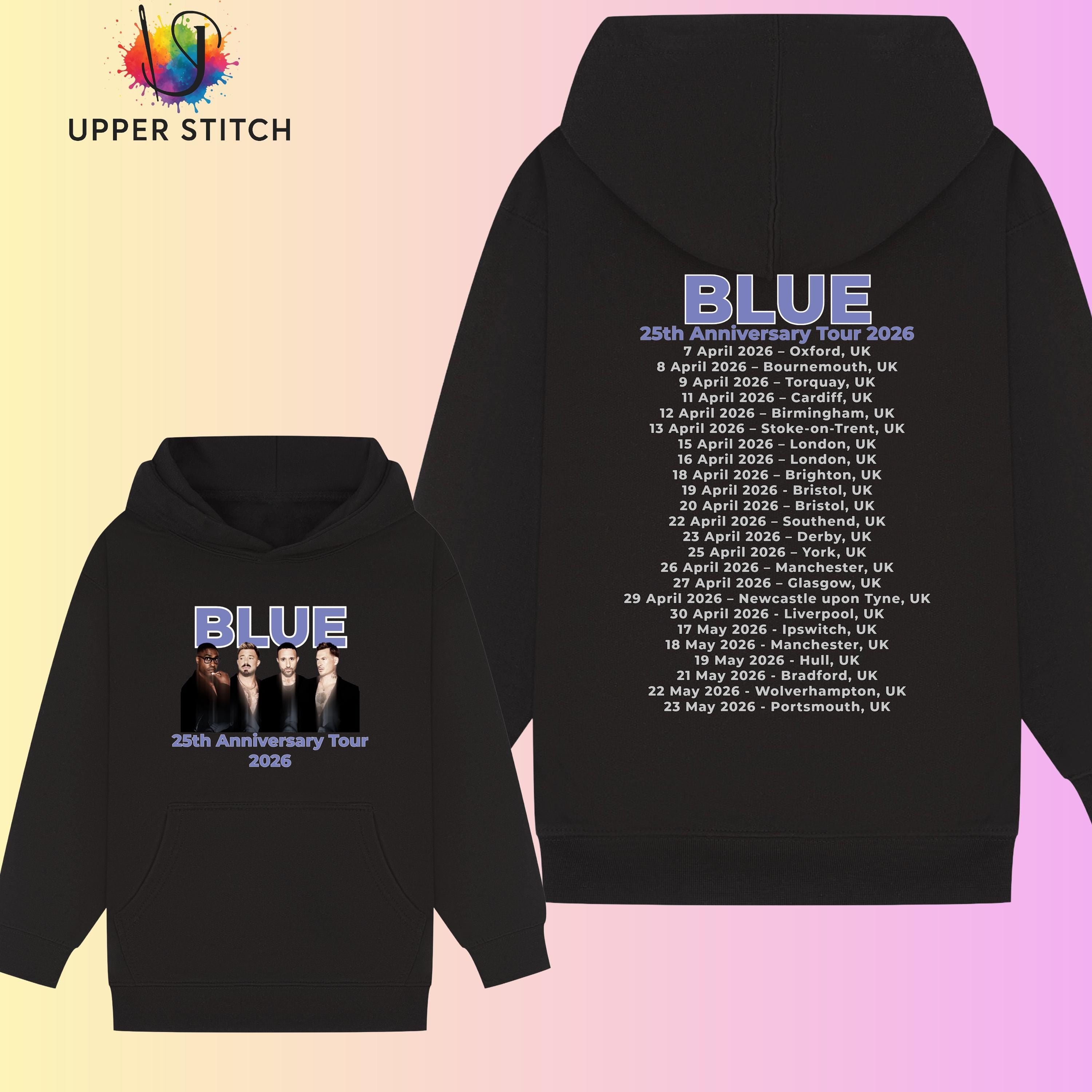 Blue 25th Anniversary Tour Hoodie | Retro Boy Band UK Dates