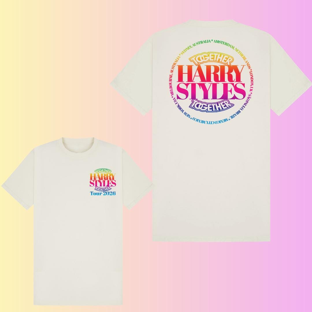 Harry Styles Together Tour 2026 T-Shirt | Colorful Fan Made Concert Tee