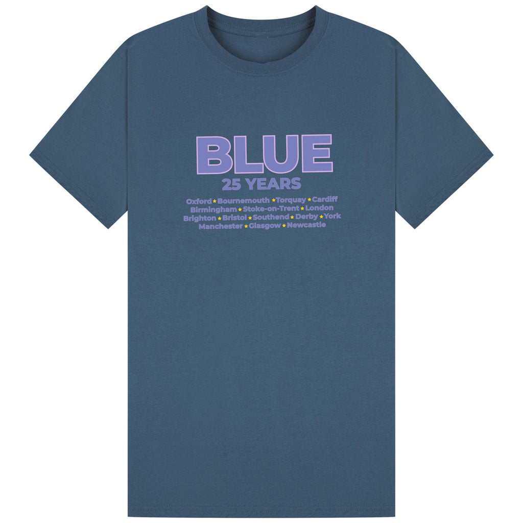 Blue 25th Anniversary Tour T-Shirt | 90s Boy Band Nostalgia