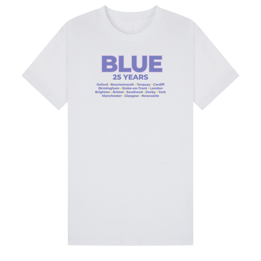 Blue 25th Anniversary Tour T-Shirt | 90s Boy Band Nostalgia