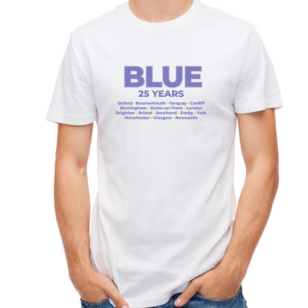 Blue 25th Anniversary Tour T-Shirt | 90s Boy Band Nostalgia