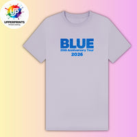 Blue 25th Anniversary Tour 2026 T-Shirt | Glitter Effect Print, Plus Size