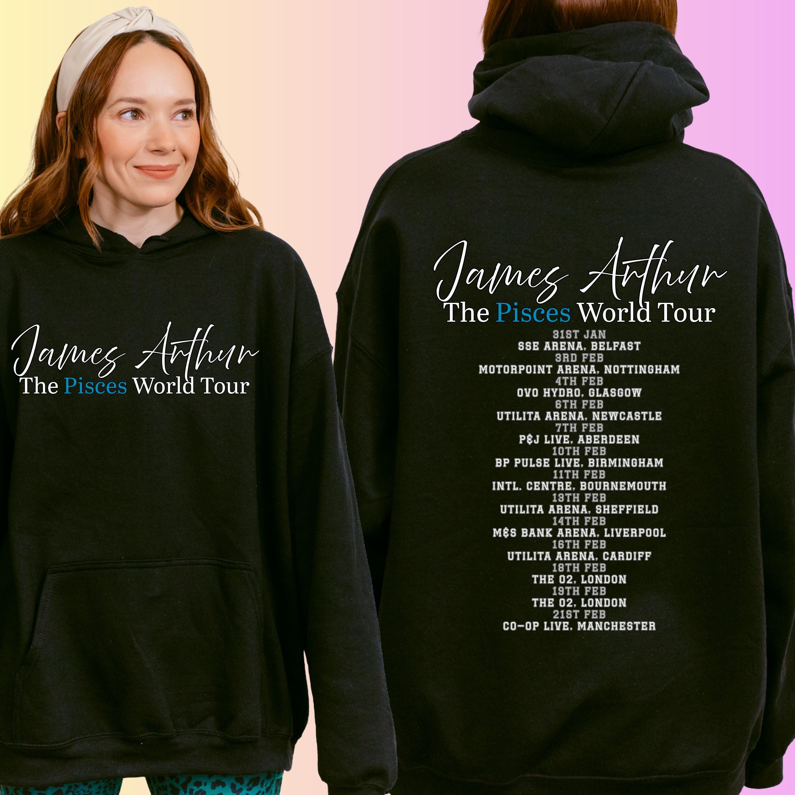 James Arthur 2026 Pisces World Tour Hoodie / T-Shirt – Two-Sided Tour Merch