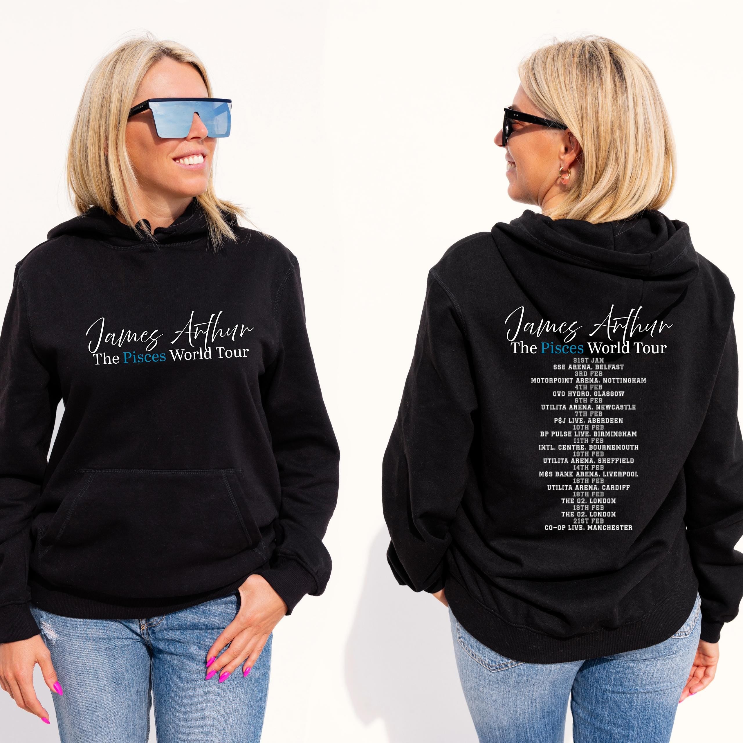 James Arthur 2026 Pisces World Tour Hoodie / T-Shirt – Two-Sided Tour Merch