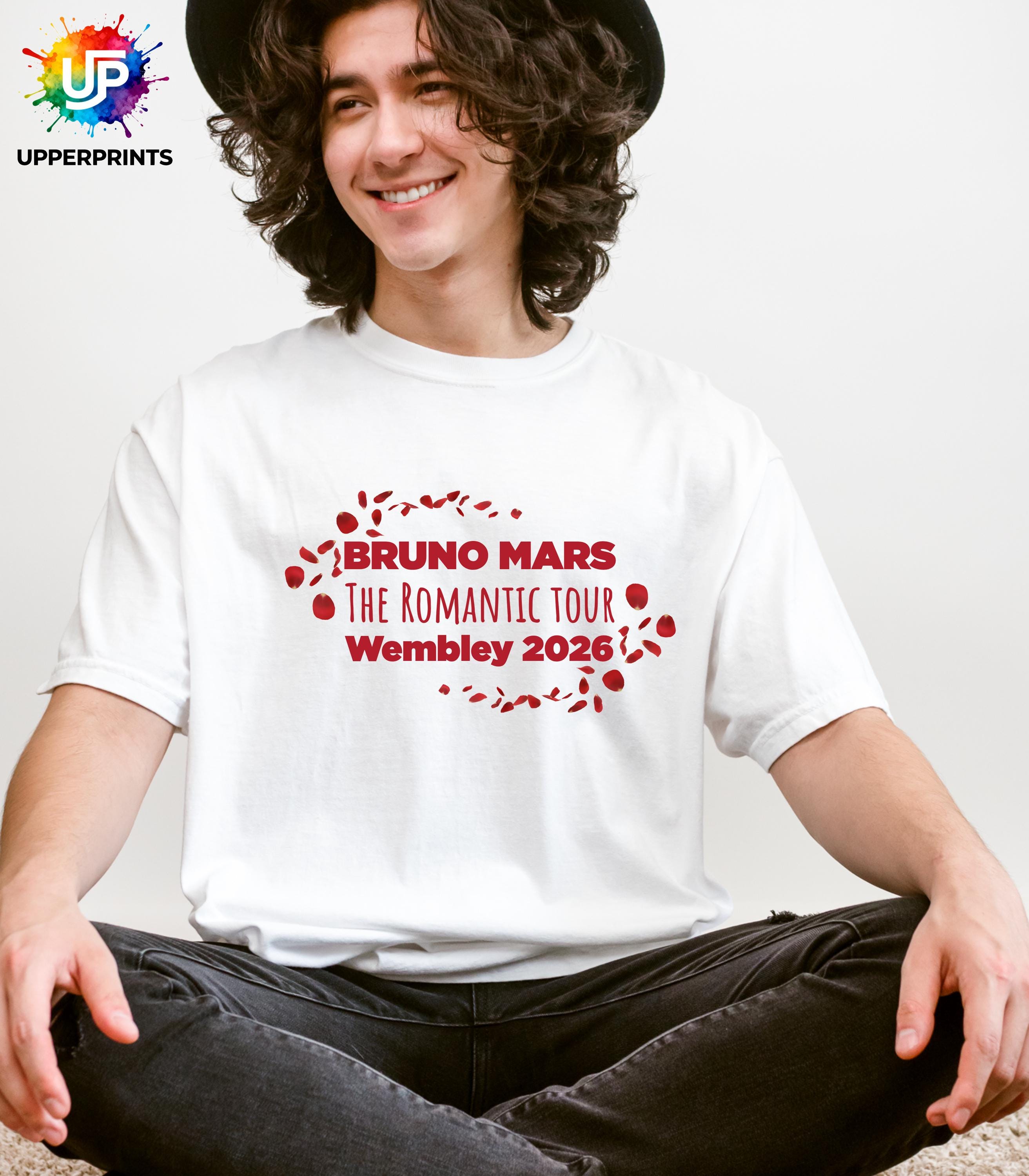 Bruno Mars The Romantic Tour Wembley 2026 T-Shirt | Unofficial Fan Merch | Unisex & Kids Concert Tee