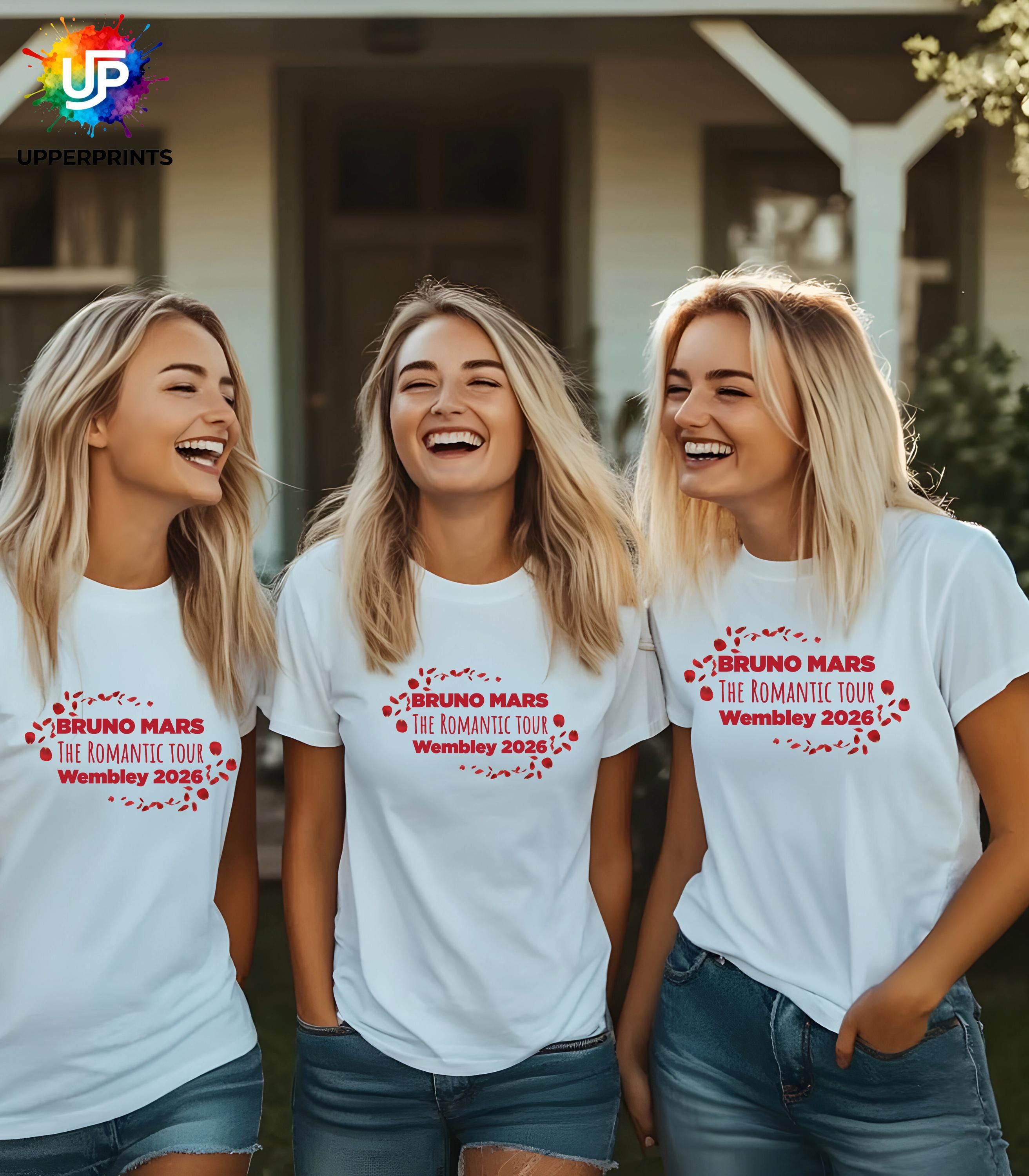 Bruno Mars The Romantic Tour Wembley 2026 T-Shirt | Unofficial Fan Merch | Unisex & Kids Concert Tee