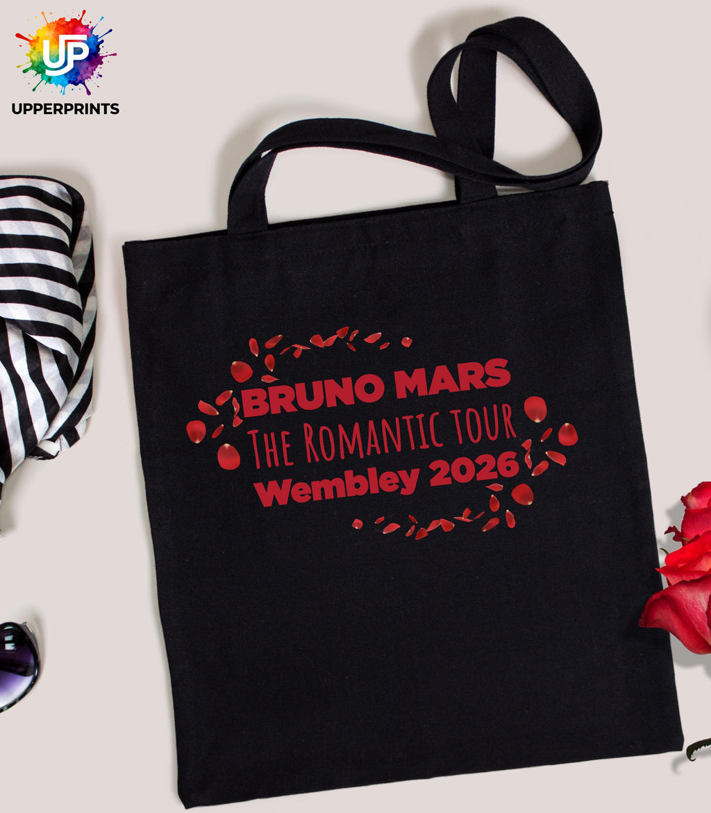 Bruno Mars Romantic Tour Wembley 2026 Tote Bag | Unofficial Fan Merch | Concert & Gig Shopper Bag