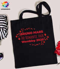 Bruno Mars Romantic Tour Wembley 2026 Tote Bag | Unofficial Fan Merch | Concert & Gig Shopper Bag