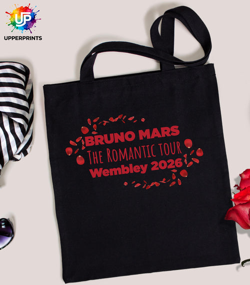 Bruno Mars Romantic Tour Wembley 2026 Tote Bag | Unofficial Fan Merch | Concert & Gig Shopper Bag