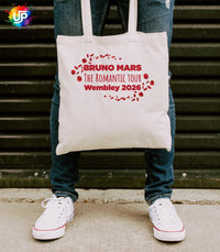 Bruno Mars Romantic Tour Wembley 2026 Tote Bag | Unofficial Fan Merch | Concert & Gig Shopper Bag
