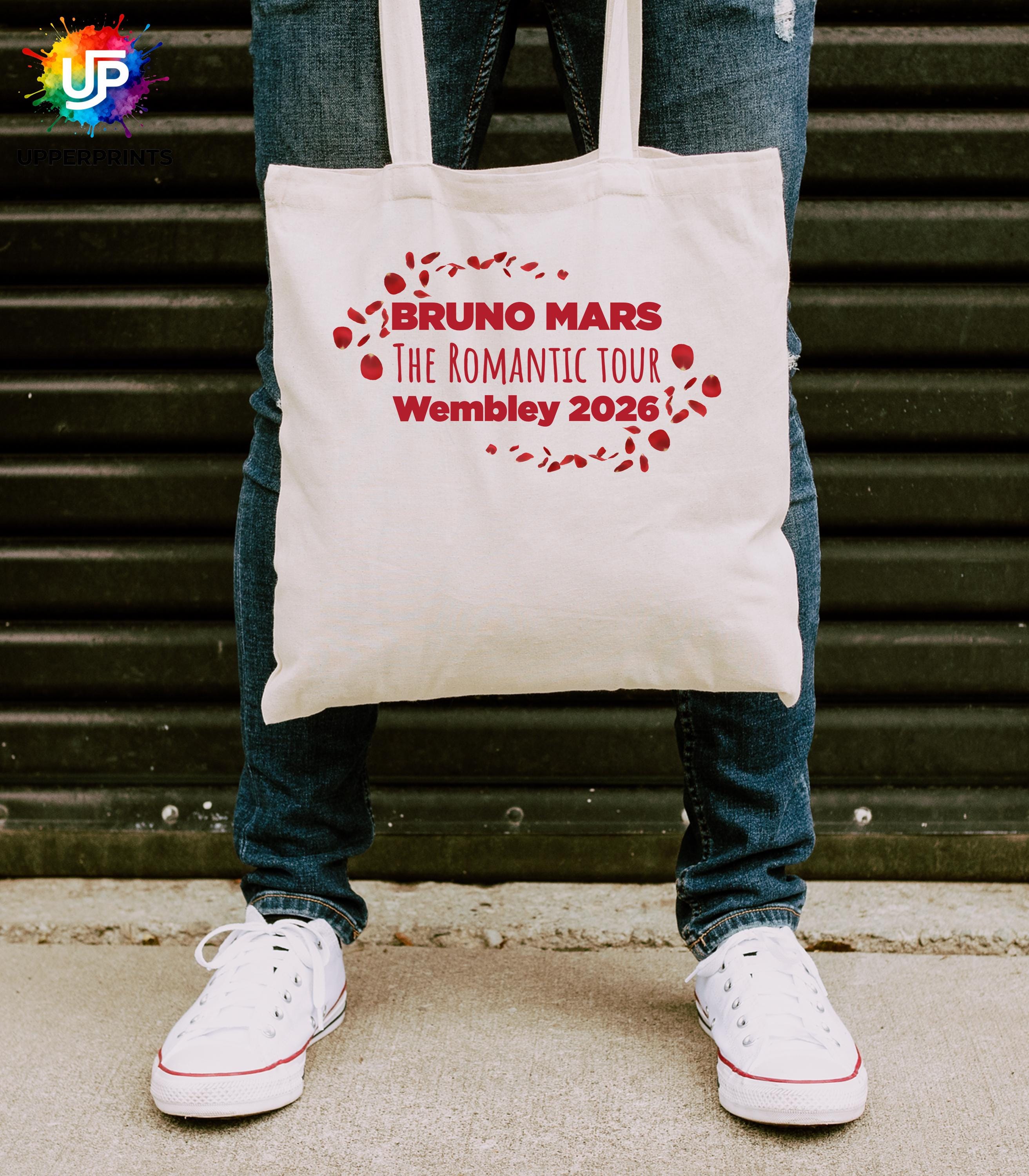 Bruno Mars Romantic Tour Wembley 2026 Tote Bag | Unofficial Fan Merch | Concert & Gig Shopper Bag