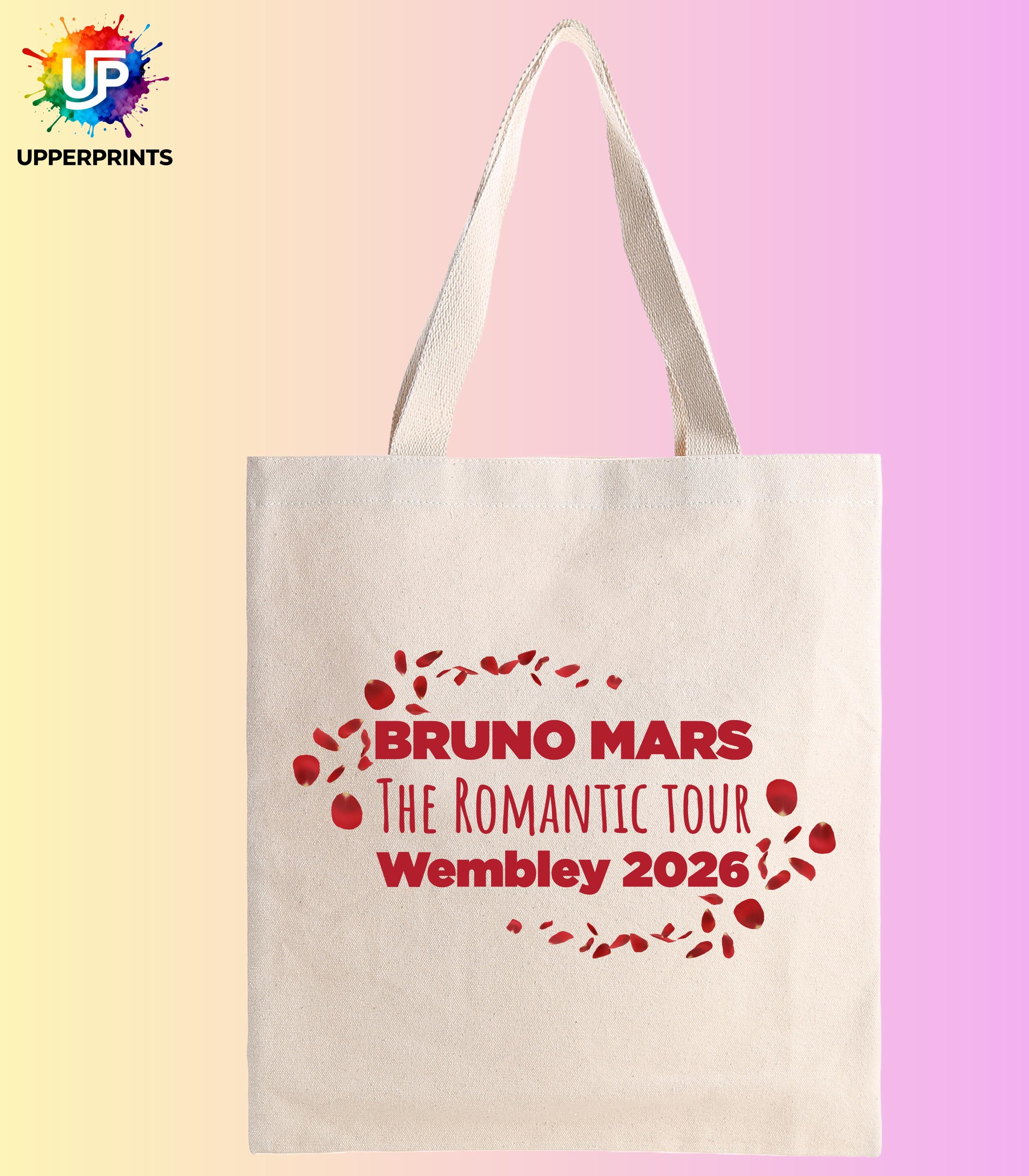 Bruno Mars Romantic Tour Wembley 2026 Tote Bag | Unofficial Fan Merch | Concert & Gig Shopper Bag