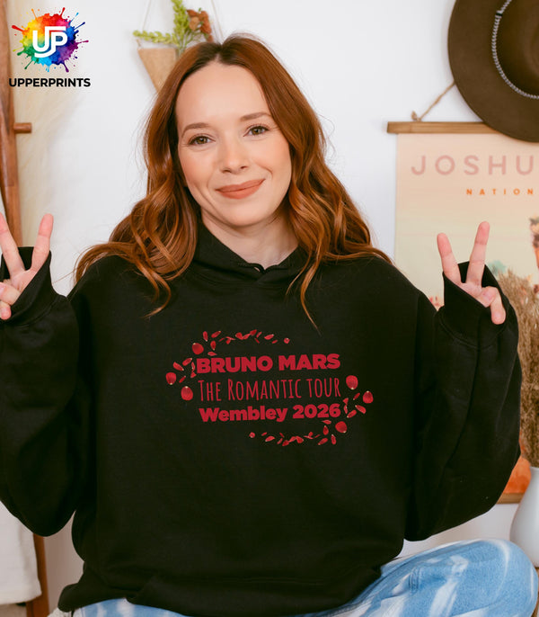 Bruno Mars Romantic Tour Wembley 2026 Hoodie | Unofficial Fan Merch | Unisex & Plus size Hoodie