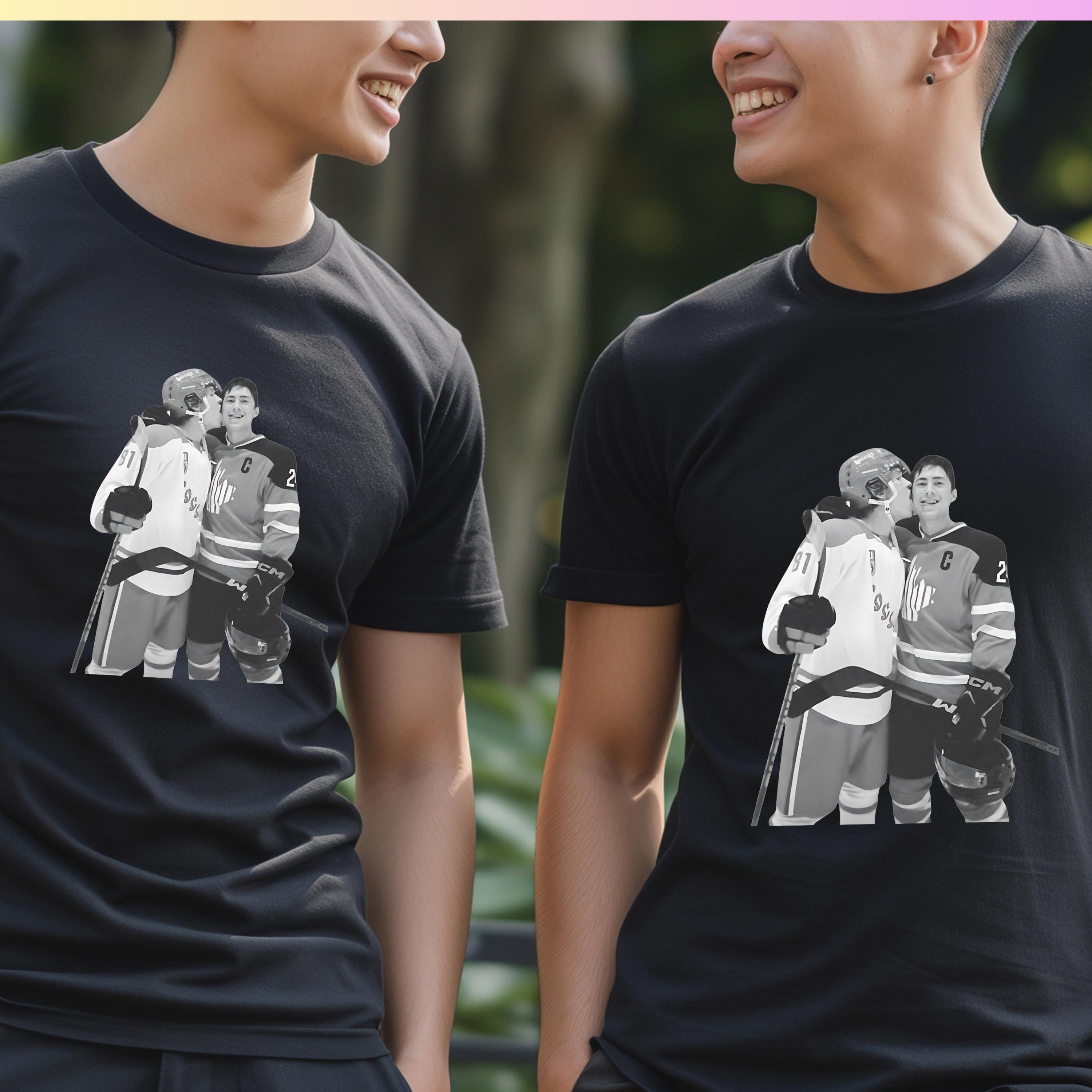 Heated Rivalry Graphic T-Shirt | Black & White Hockey Romance Tee | Unisex Cotton Shirt