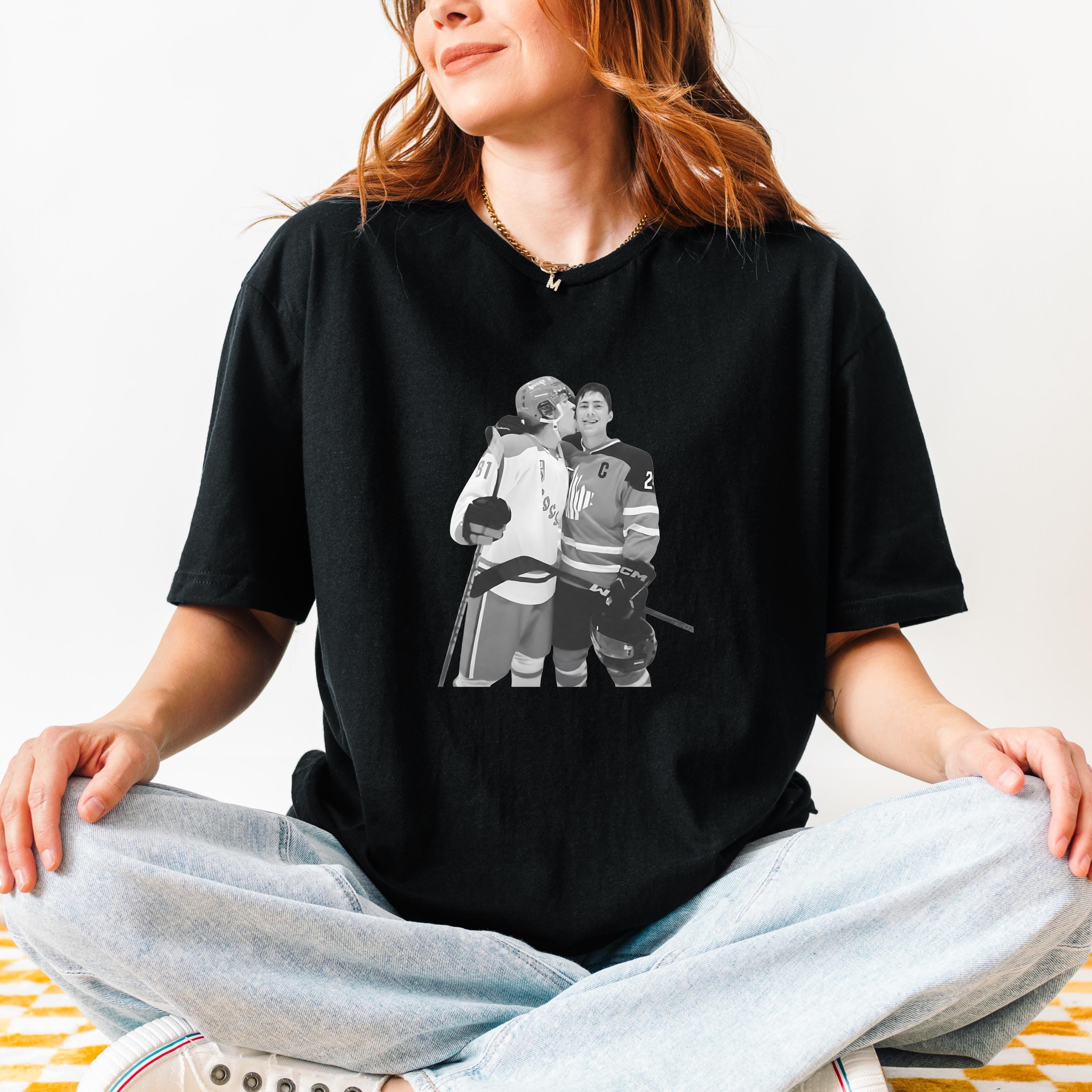 Heated Rivalry Graphic T-Shirt | Black & White Hockey Romance Tee | Unisex Cotton Shirt