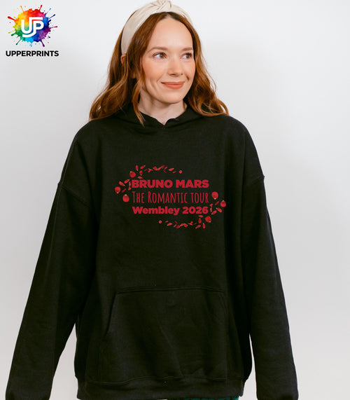 Bruno Mars Romantic Tour Wembley 2026 Hoodie | Unofficial Fan Merch | Unisex & Plus size Hoodie