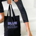 Blue 25 Years Tote Bag | Tour Cities Concert Bag | Blue Band Fan Tote | Reusable Cotton Shopper