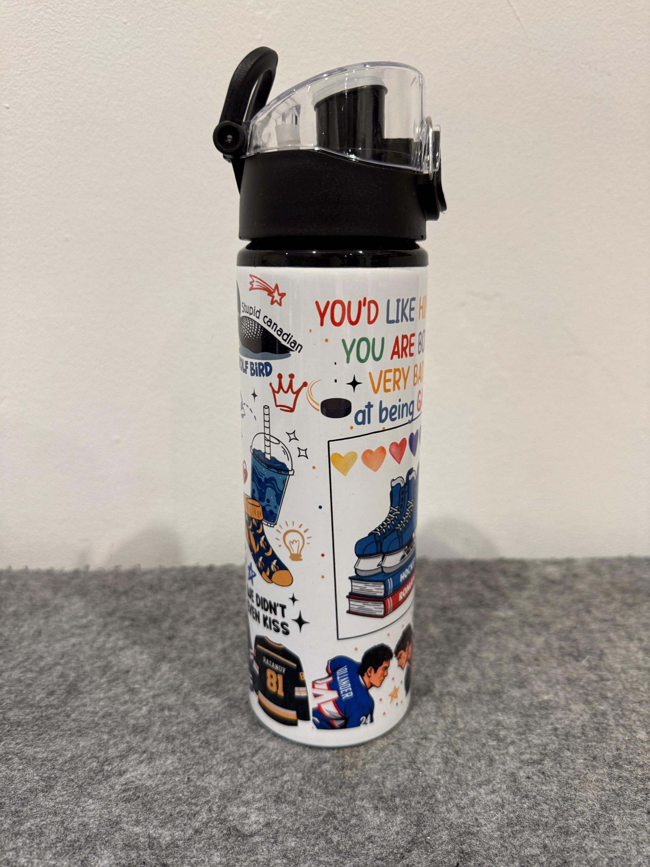 Heated Rivalry Water Bottle | 750ml Aluminium Bookish Bottle | Hockey Romance Gift