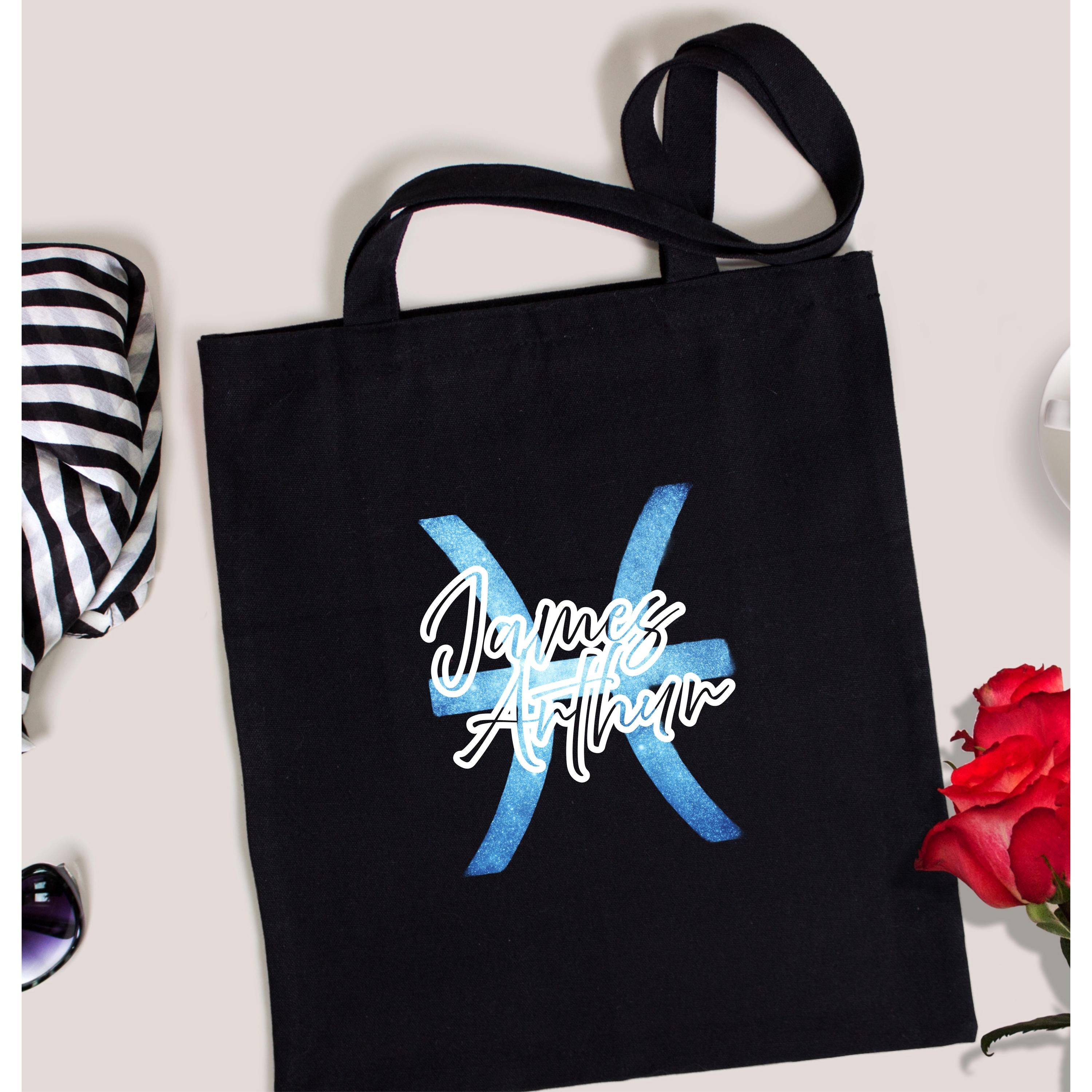 James Arthur Pisces Tour Black Tote Bag | Unofficial Fan Merch