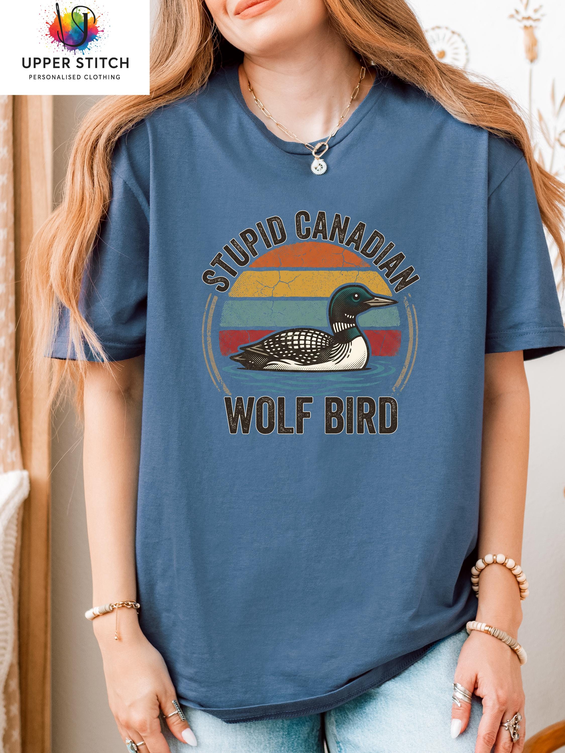 Stupid Canadian Wolf Bird T-Shirt | Heated Rivalry BookTok Hockey Romance Meme