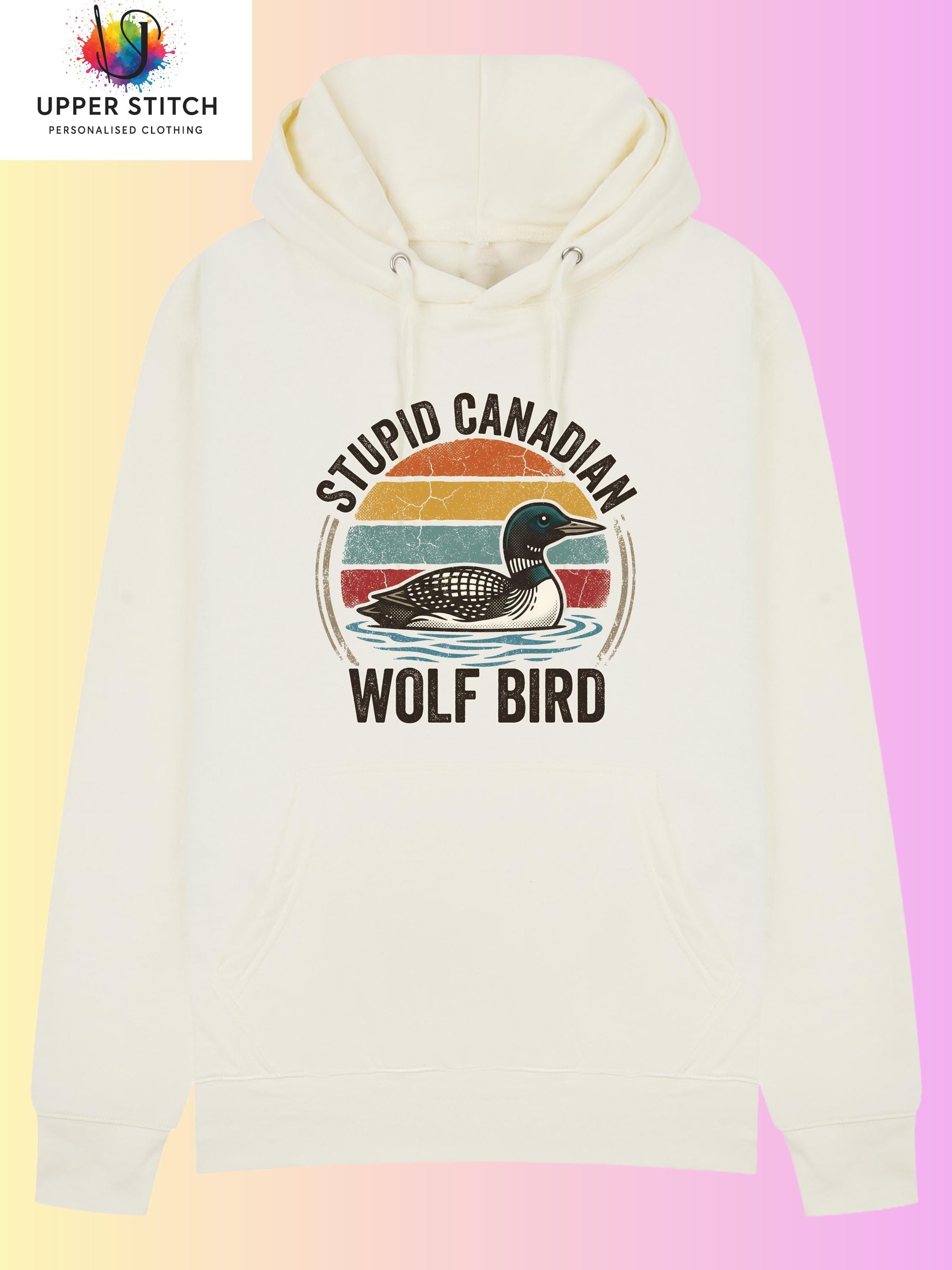 Stupid Canadian Wolf Bird Hoodie | BookTok Hockey Romance Fandom