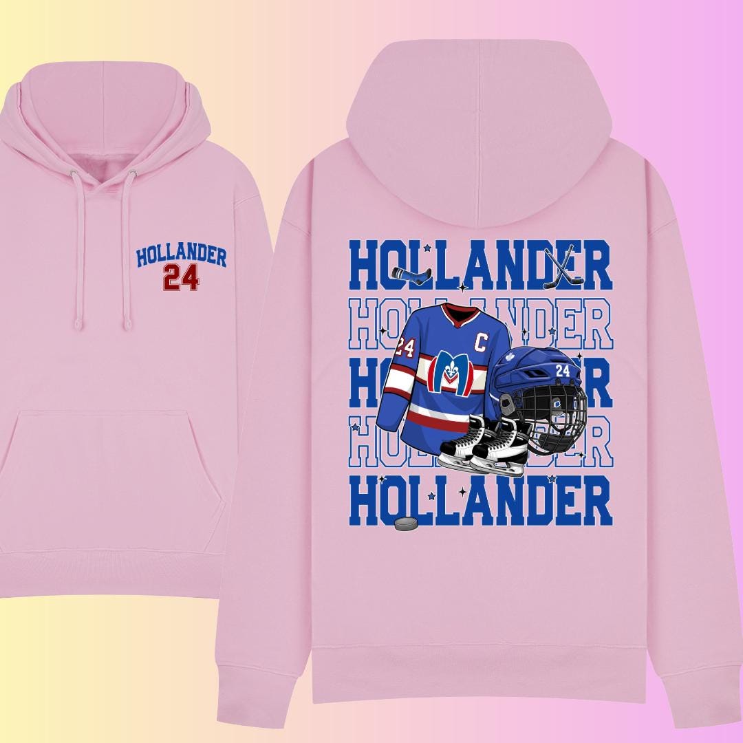 Hollander 24 Hockey Fan Art Hoodie | Unisex Sports Sweatshirt