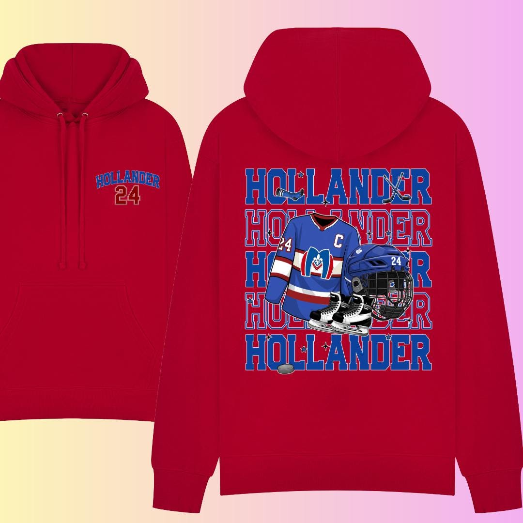 Hollander 24 Hockey Fan Art Hoodie | Unisex Sports Sweatshirt