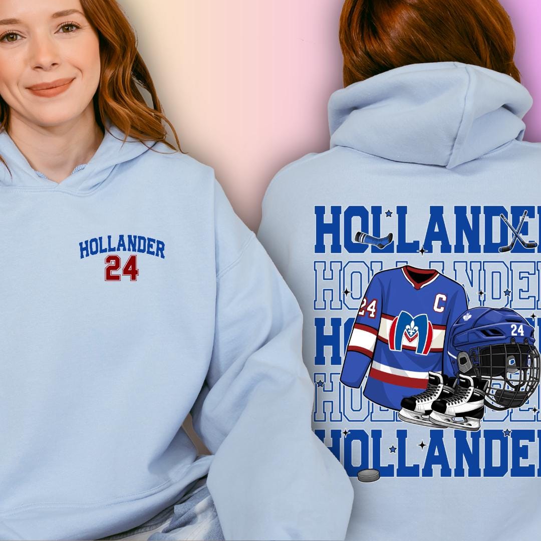 Hollander 24 Hockey Fan Art Hoodie | Unisex Sports Sweatshirt