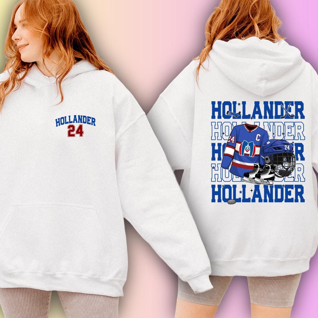 Hollander 24 Hockey Fan Art Hoodie | Unisex Sports Sweatshirt