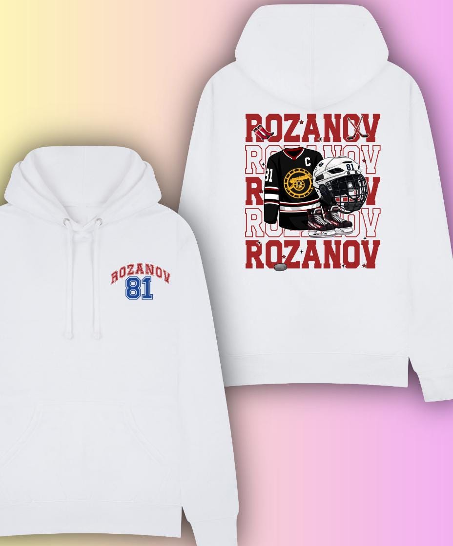 Rozanov 81 Hockey Hoodie | Hockey Fan Hood | Heated Rivalry | Unisex Inclusive sizing