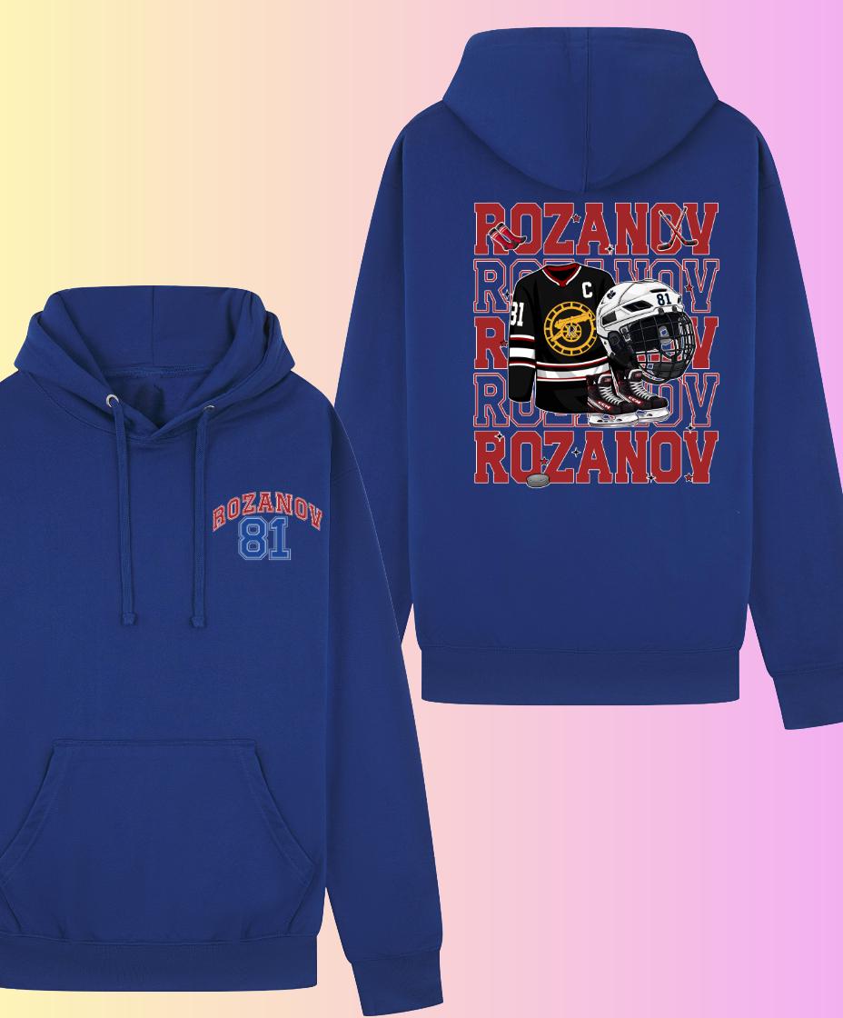 Rozanov 81 Hockey Hoodie | Hockey Fan Hood | Heated Rivalry | Unisex Inclusive sizing