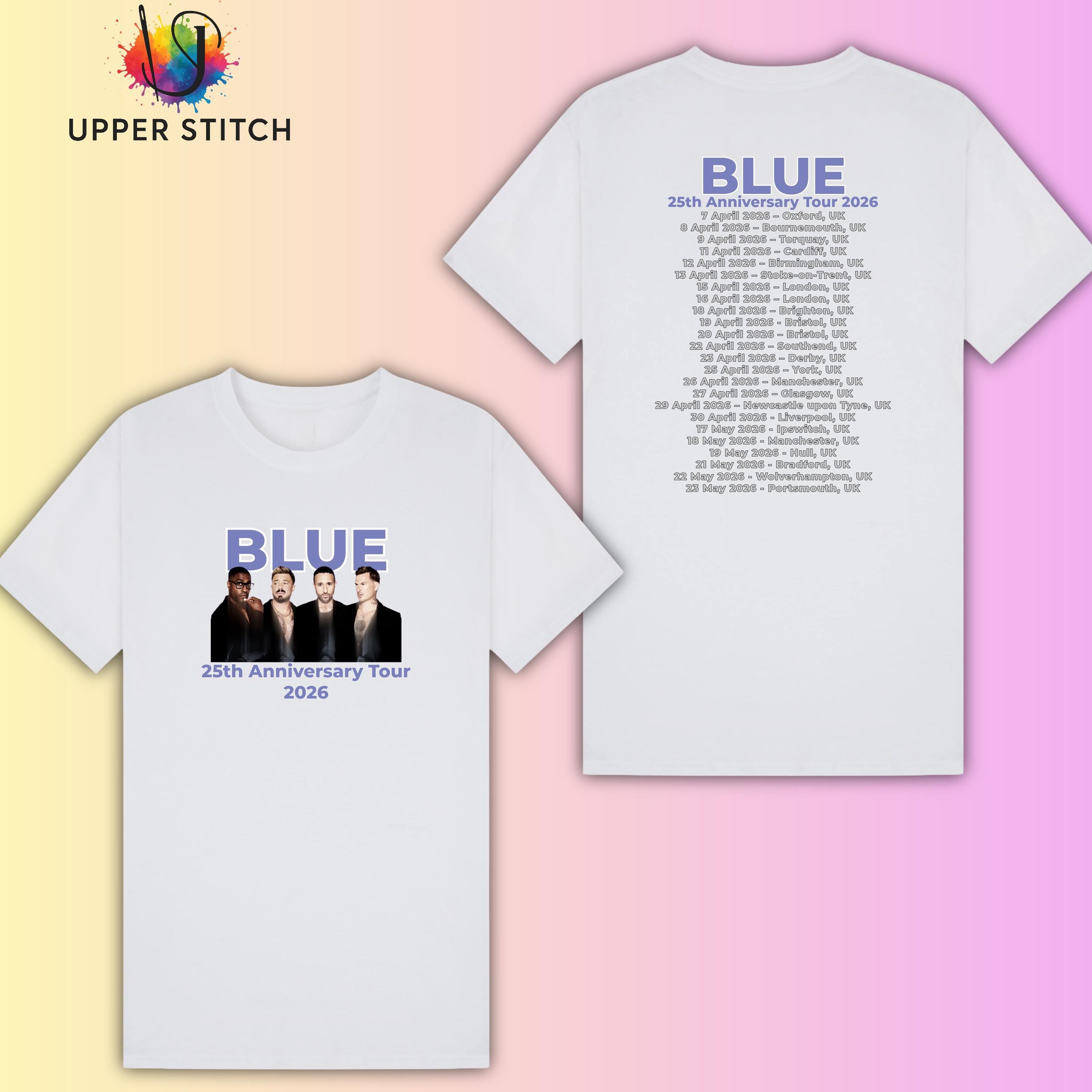 Blue 25th Anniversary Tour T-Shirt | Retro Boy Band Concert Tee