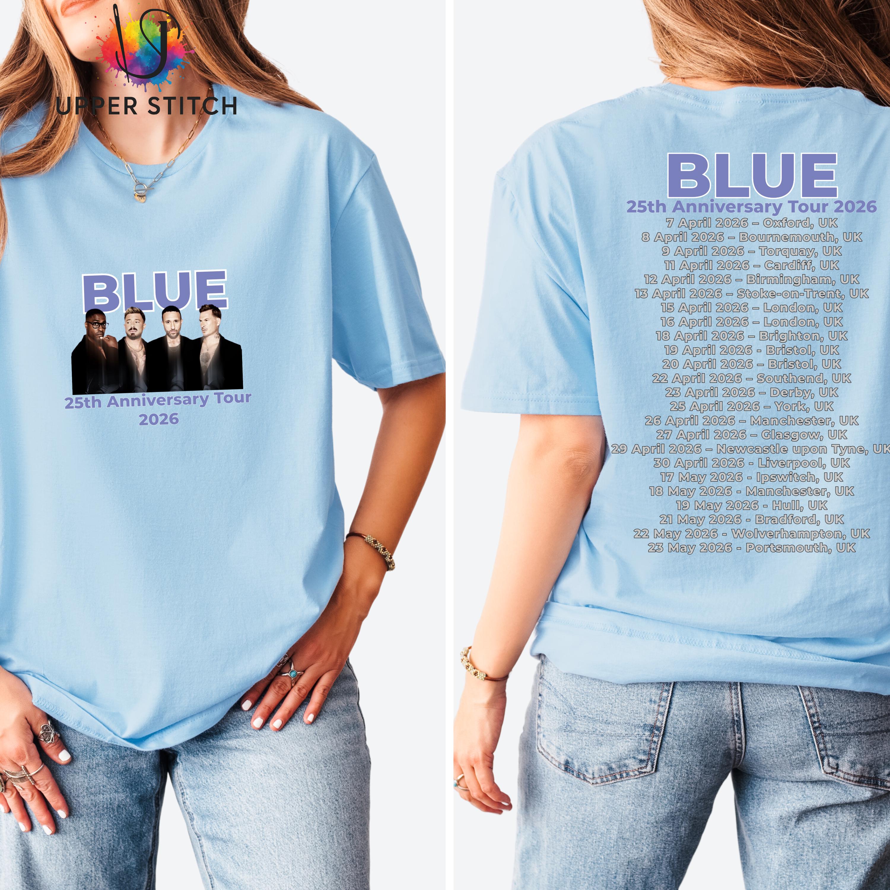 Blue 25th Anniversary Tour T-Shirt | Retro Boy Band Concert Tee