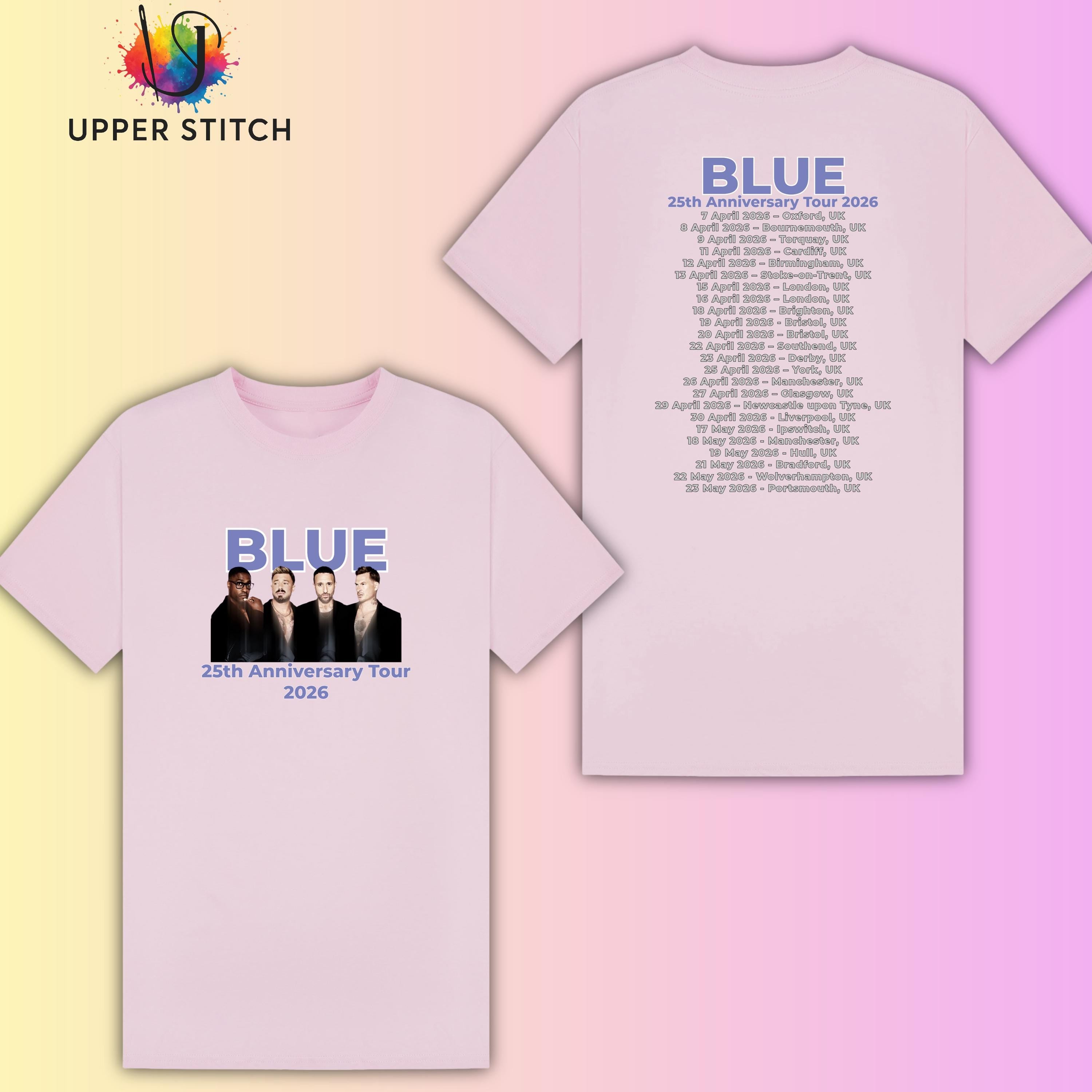 Blue 25th Anniversary Tour T-Shirt | Retro Boy Band Concert Tee