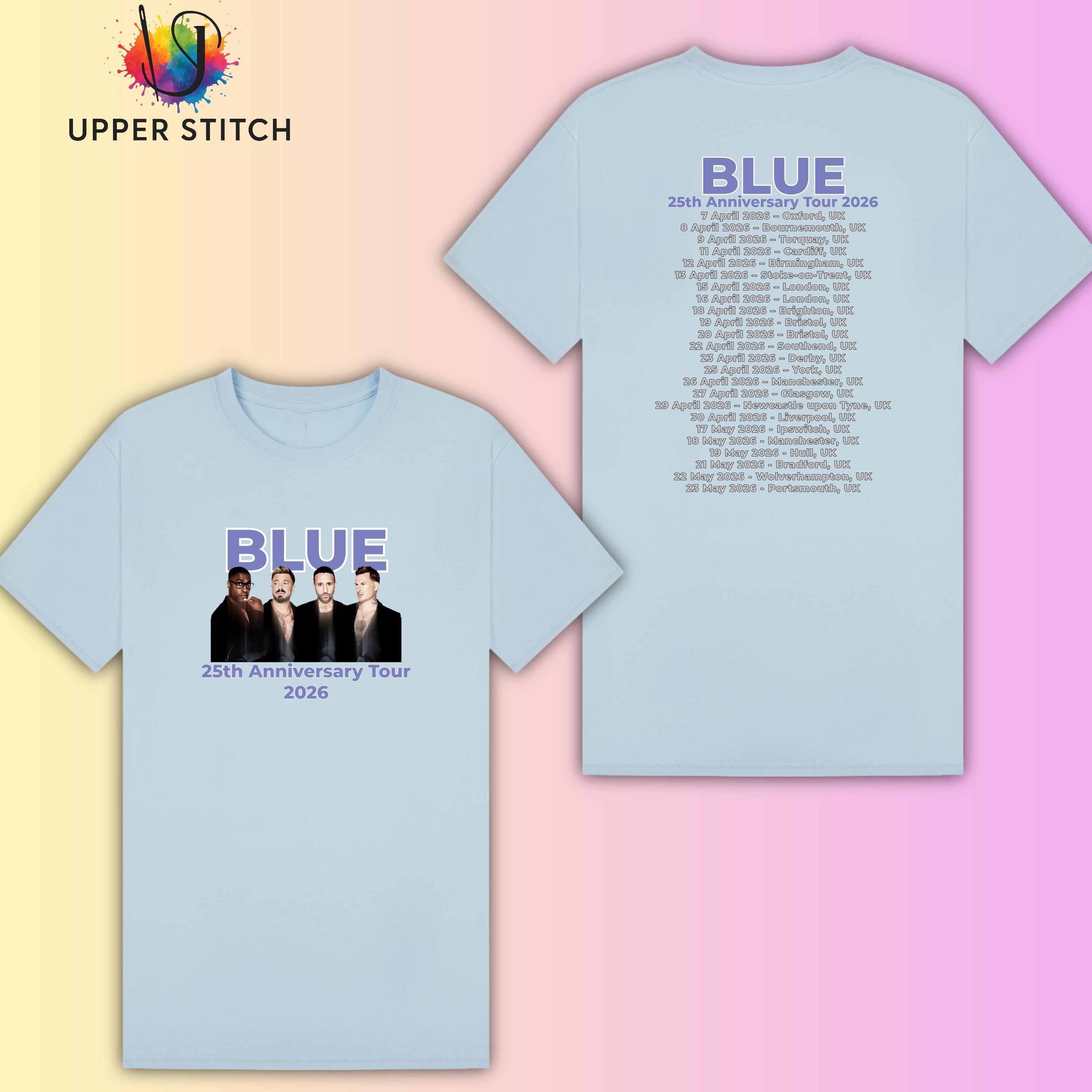 Blue 25th Anniversary Tour T-Shirt | Retro Boy Band Concert Tee