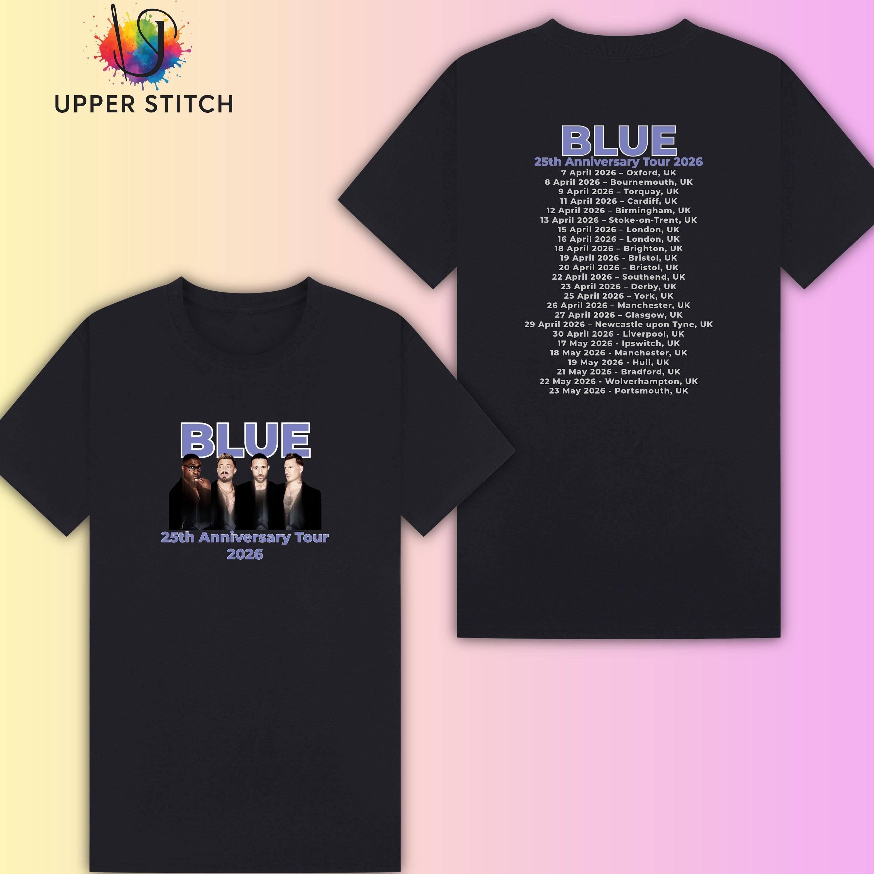 Blue 25th Anniversary Tour T-Shirt | Retro Boy Band Concert Tee