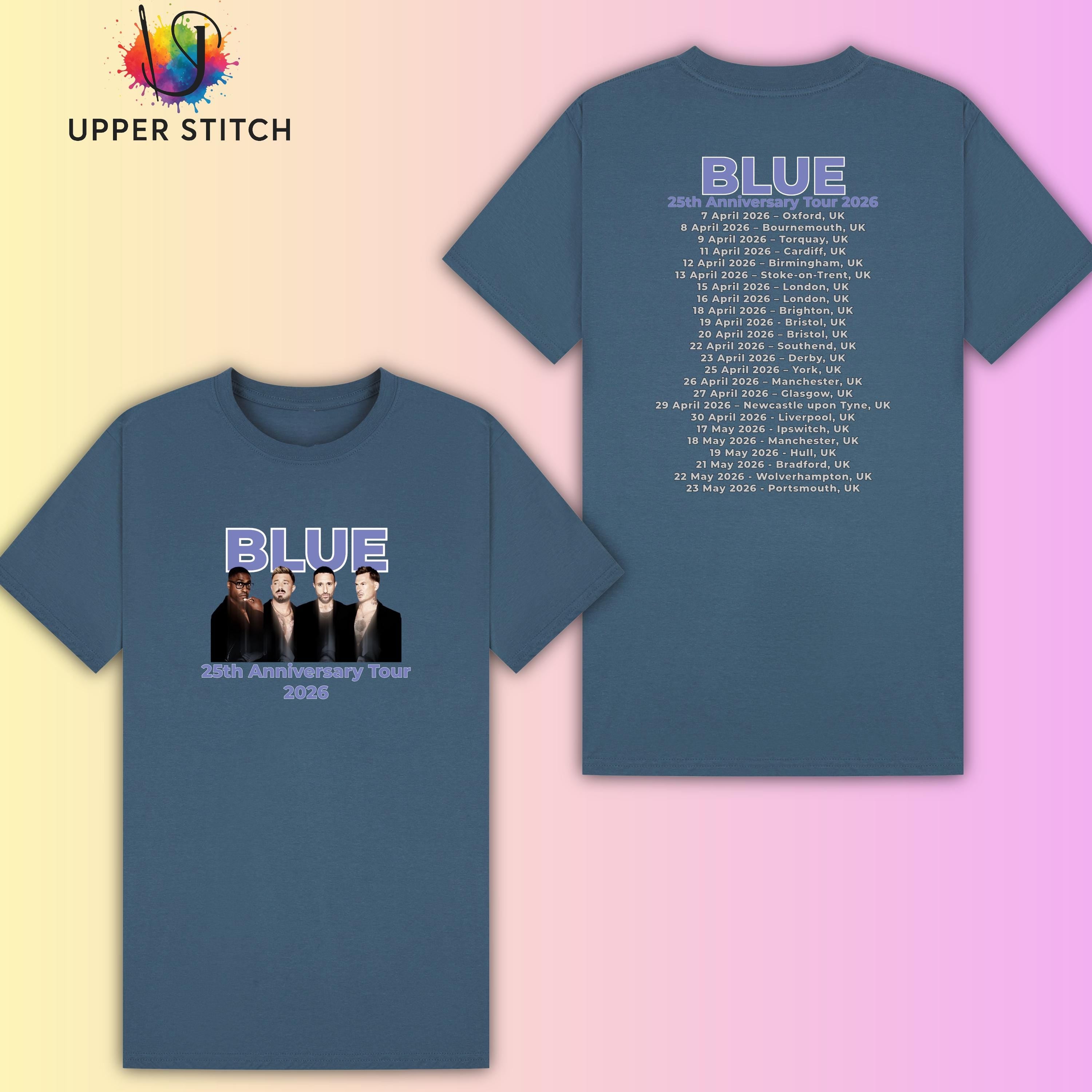 Blue 25th Anniversary Tour T-Shirt | Retro Boy Band Concert Tee