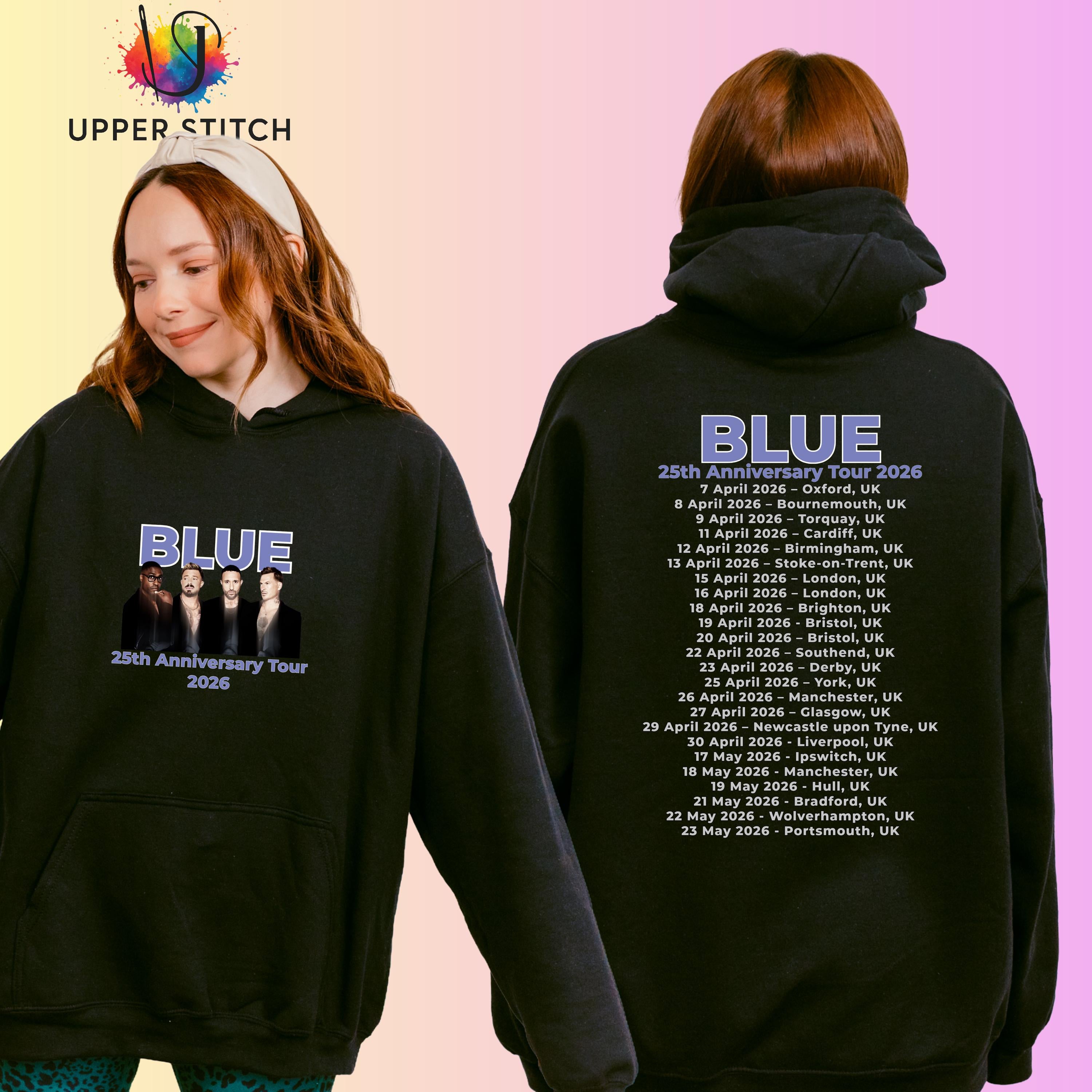 Blue 25th Anniversary Tour Hoodie | Retro Boy Band UK Dates