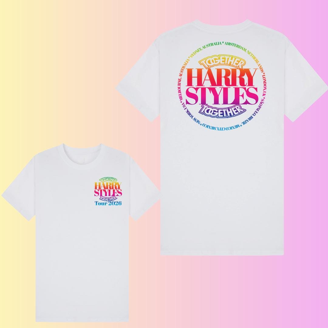 Harry Styles Together Tour 2026 T-Shirt | Colorful Fan Made Concert Tee