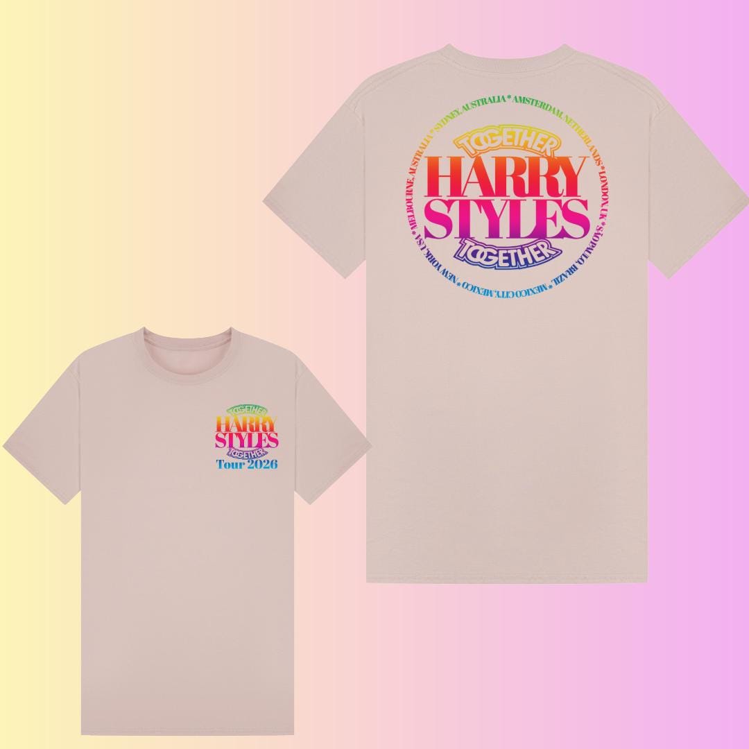 Harry Styles Together Tour 2026 T-Shirt | Colorful Fan Made Concert Tee