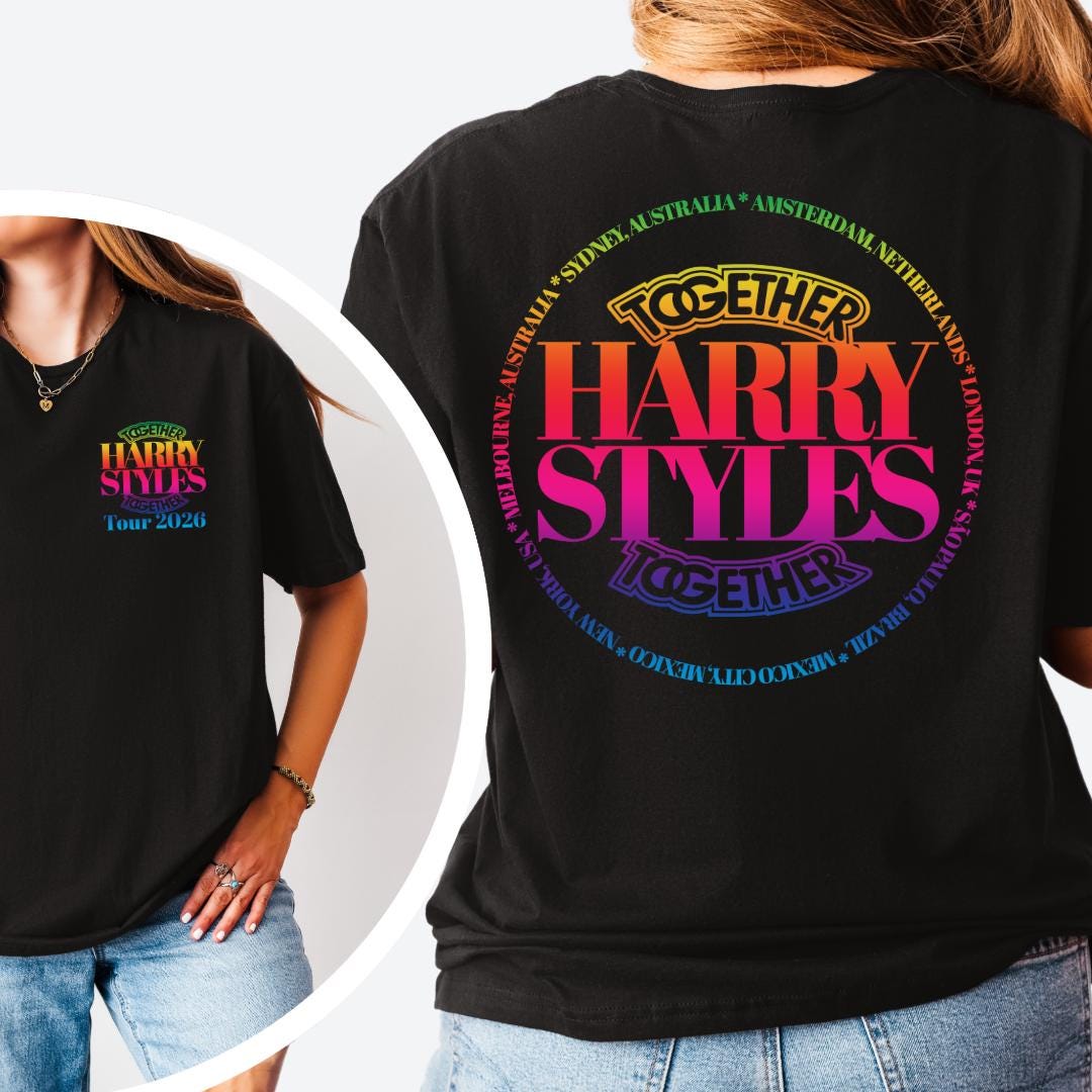 Harry Styles Together Tour 2026 T-Shirt | Colorful Fan Made Concert Tee