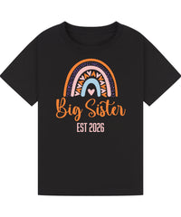 Big Brother/Sister Pregnancy Announcement Shirt – Rainbow Sibling Reveal, EST 2026