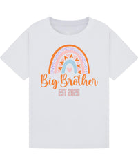 Big Brother/Sister Pregnancy Announcement Shirt – Rainbow Sibling Reveal, EST 2026