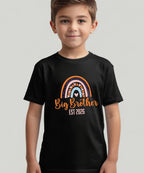 Big Brother/Sister Pregnancy Announcement Shirt – Rainbow Sibling Reveal, EST 2026