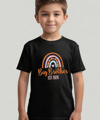 Big Brother/Sister Pregnancy Announcement Shirt – Rainbow Sibling Reveal, EST 2026