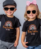 Big Brother/Sister Pregnancy Announcement Shirt – Rainbow Sibling Reveal, EST 2026