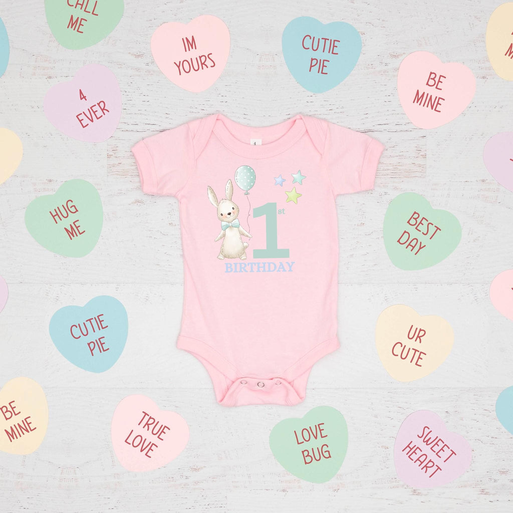 Bunny 1st Birthday Babygrow – Cake Smash Outfit, Keepsake Gift