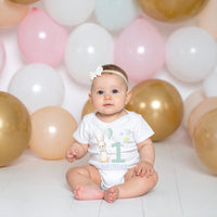 Bunny 1st Birthday Babygrow – Cake Smash Outfit, Keepsake Gift