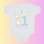 Bunny 1st Birthday Babygrow – Cake Smash Outfit, Keepsake Gift