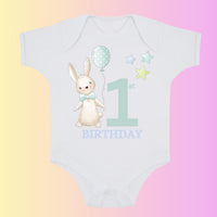 Bunny 1st Birthday Babygrow – Cake Smash Outfit, Keepsake Gift